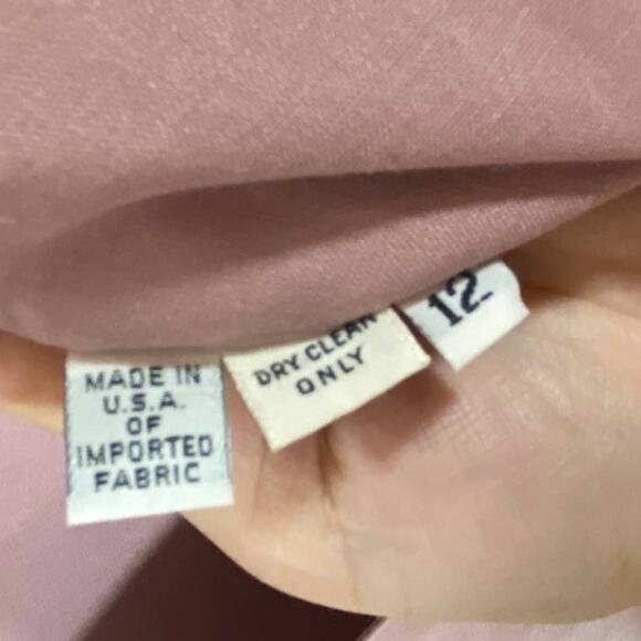 Tat Saunders the Ritz Carlton Boston Vintage Light Pink Puff Sleeve Dress Sz 12 - Picture 10 of 12